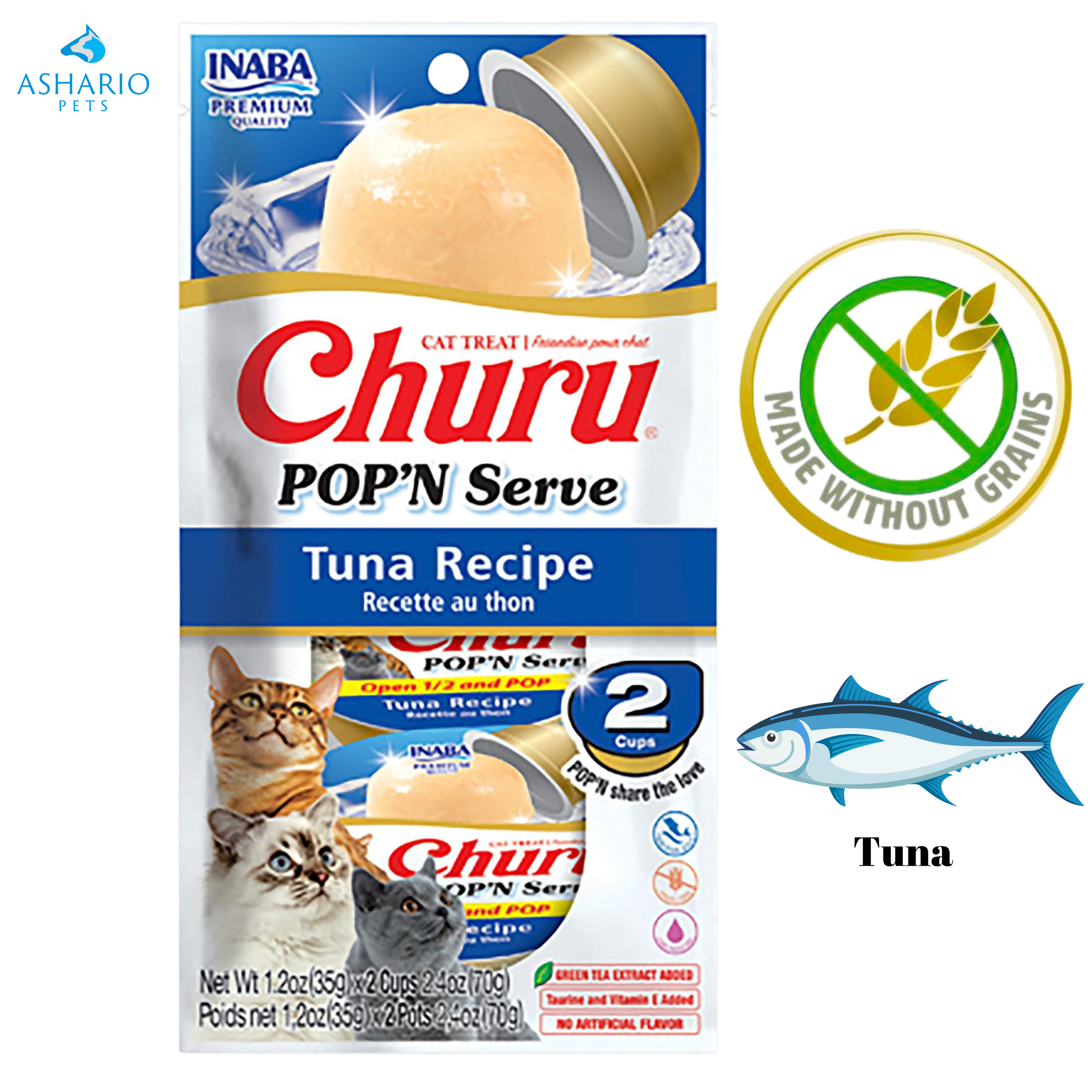 Inaba - Churu Pop'n Serve Tuna Recipe Cat Treats