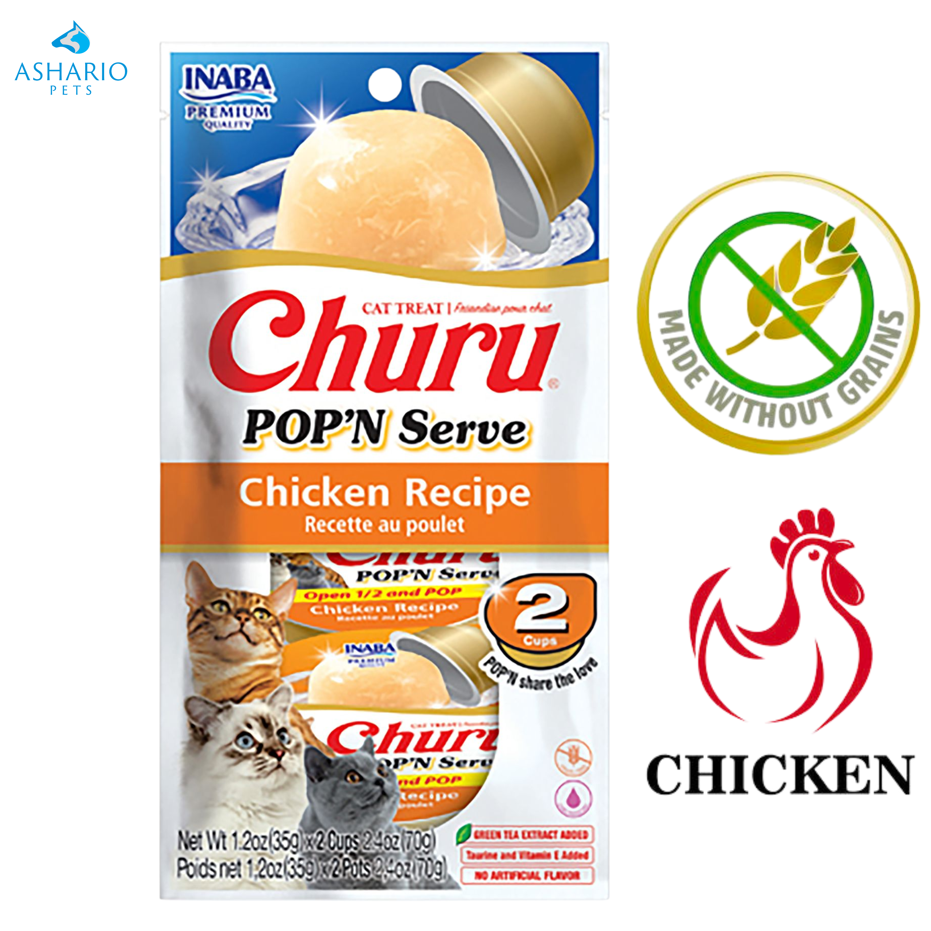 Inaba - Churu Pop'n Serve Chicken Recipe Cat Treats