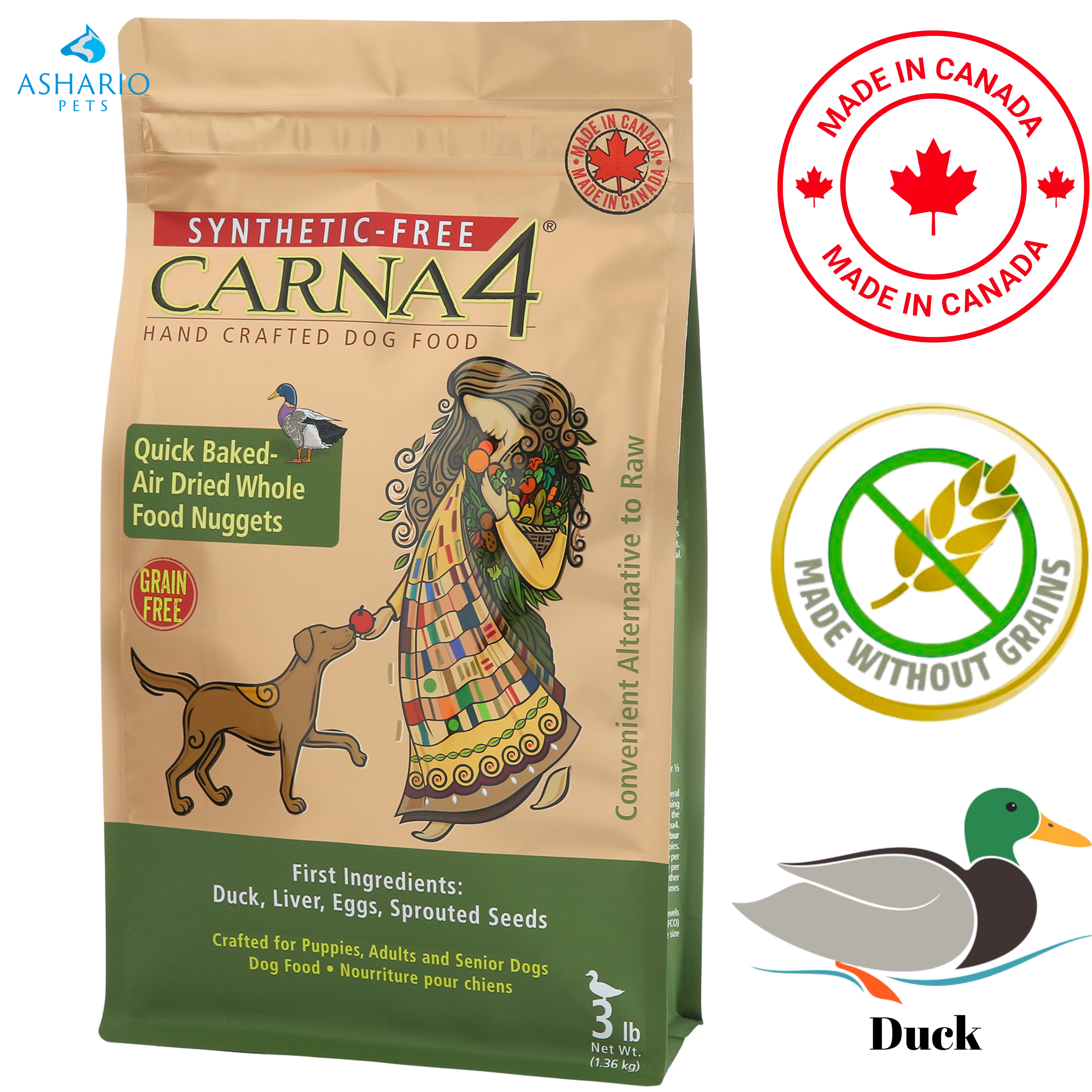 Carna4 - Handcrafted Grain Free Duck Dry Dog Food