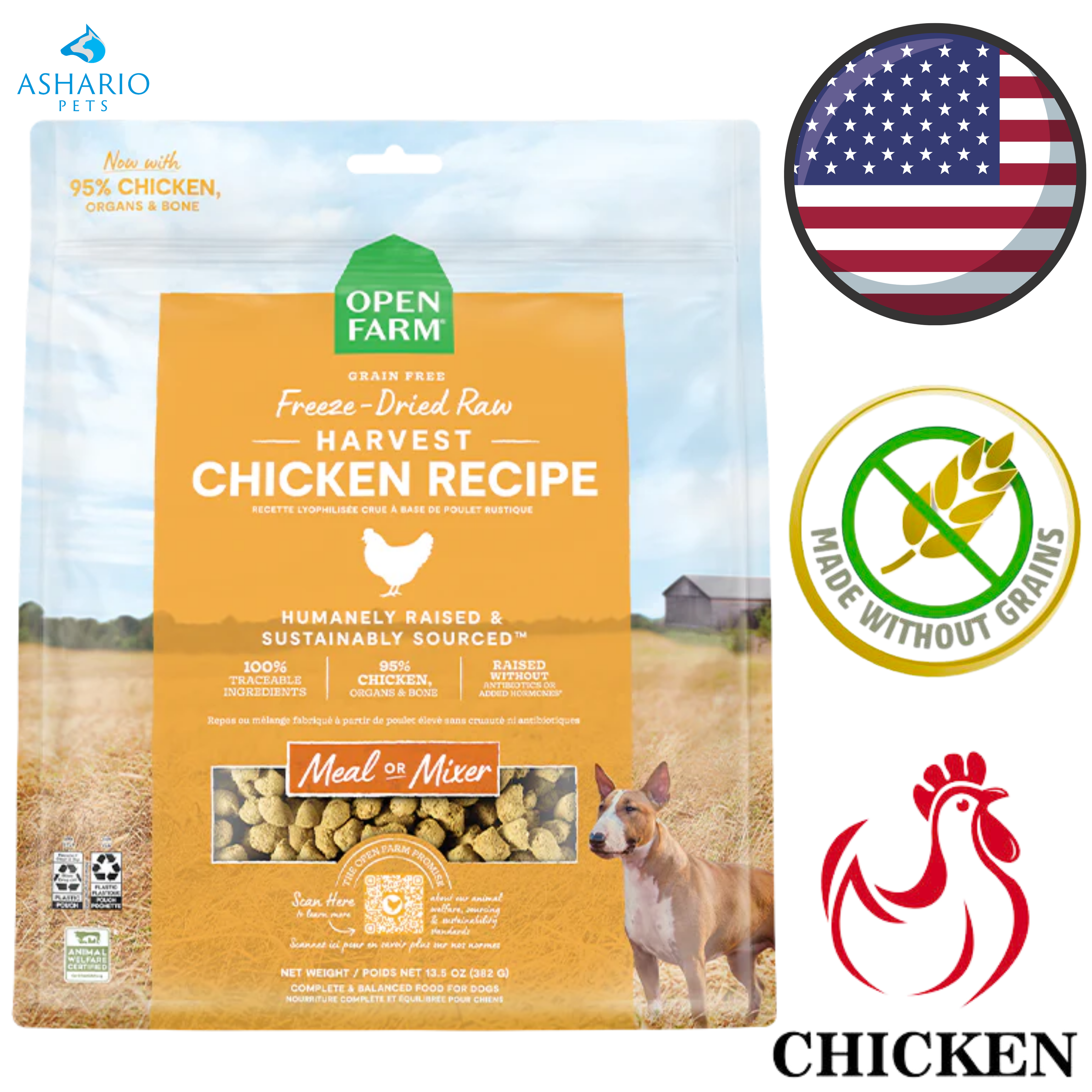 Open Farm - Grain Free Harvest Chicken Freeze Dried Dog Food