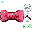 Riley & Rex - Squeaky Plush Happy Birthday Bone Dog Toy - 10.63 In