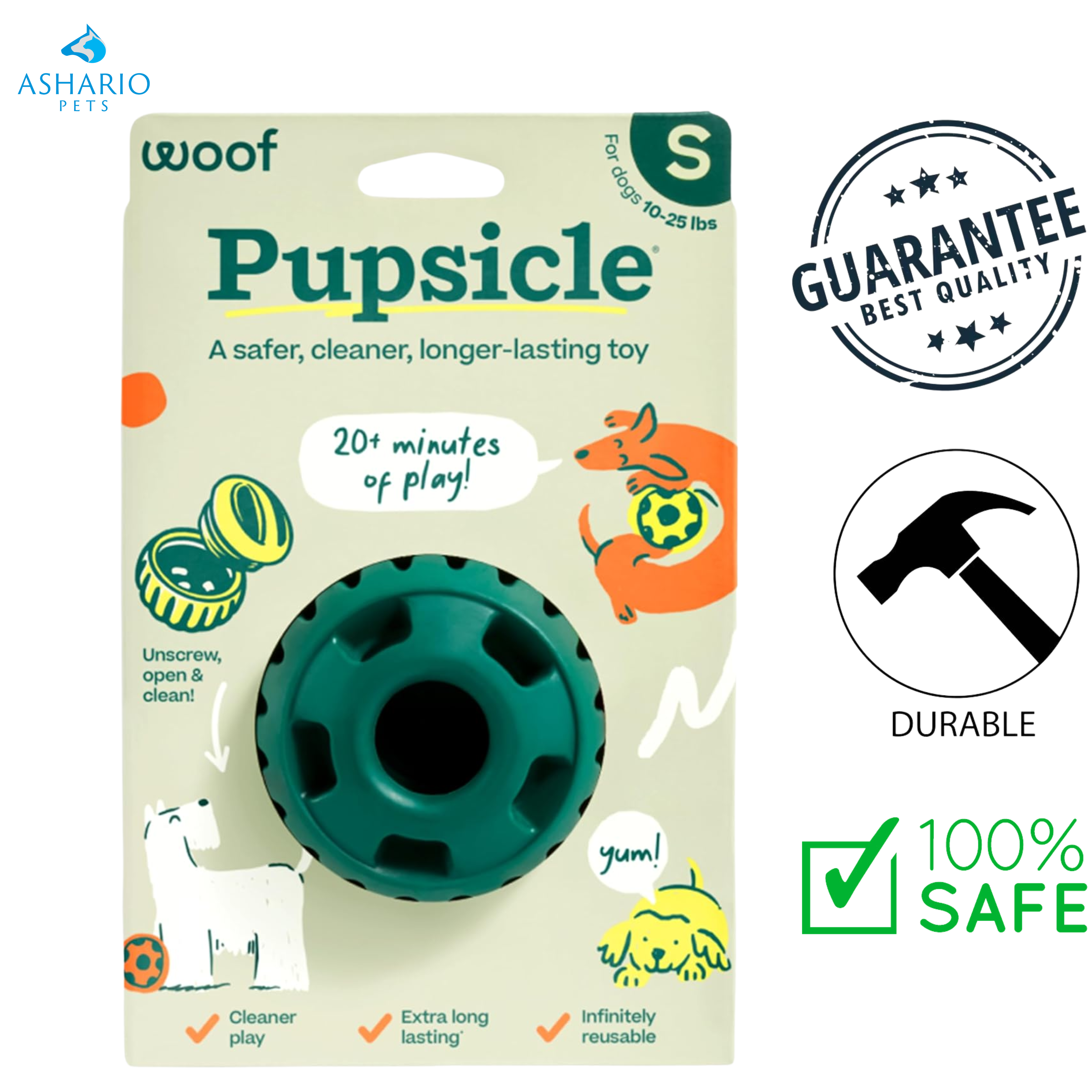 Woof - Pupsicle Green Dog Toy