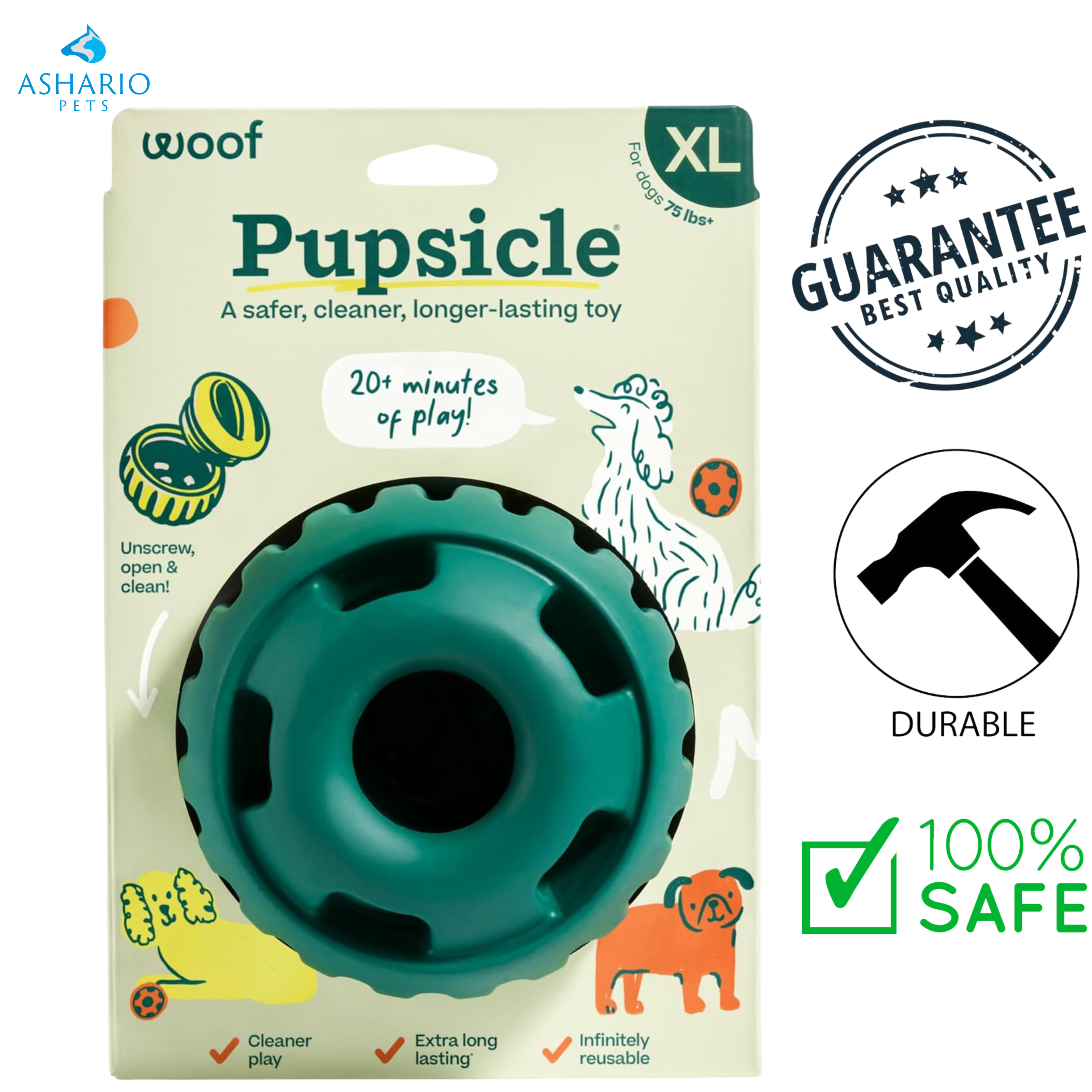 Woof - Pupsicle Green Dog Toy