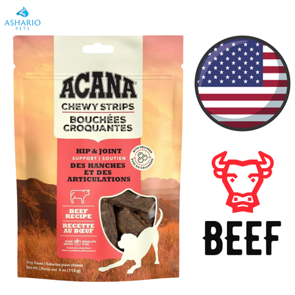 Acana - Chewy Strips Hip & Joint Support Beef Dog Treats