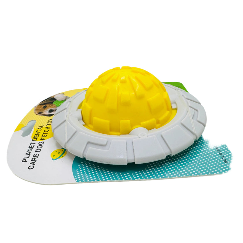 UFO Dog Chew Toy – Squeaky Durable Frisbee & Dental Play