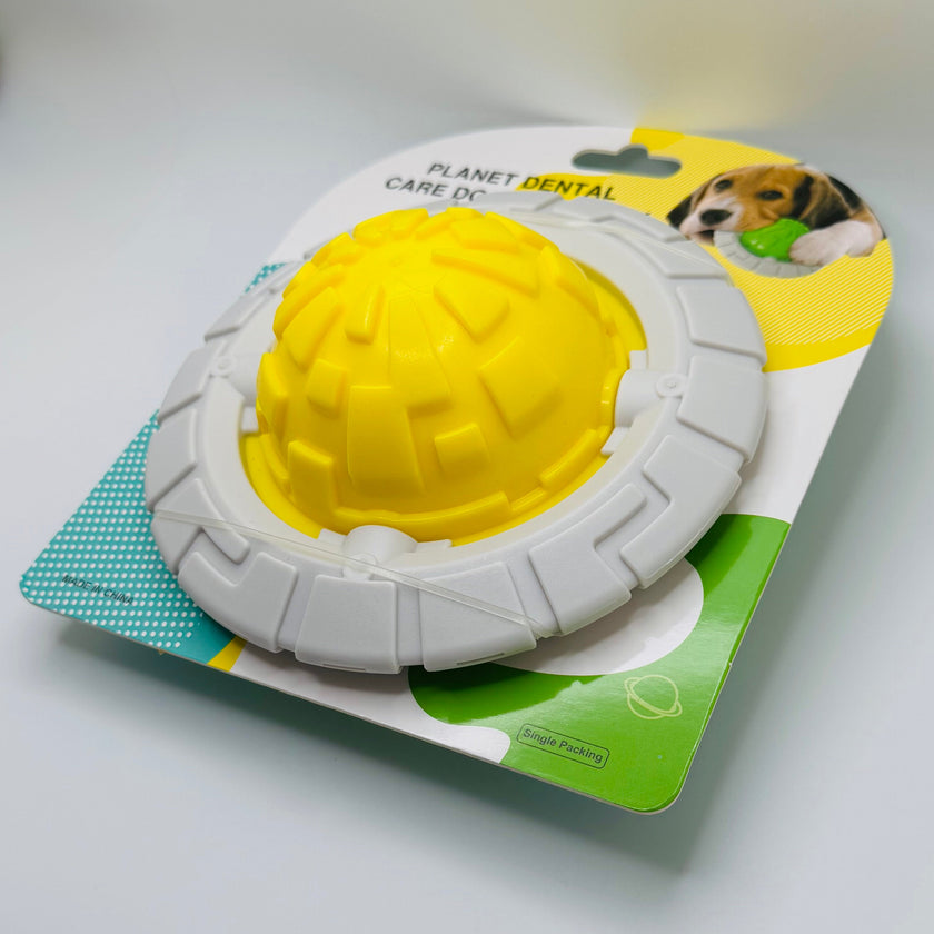 UFO Dog Chew Toy – Squeaky Durable Frisbee & Dental Play