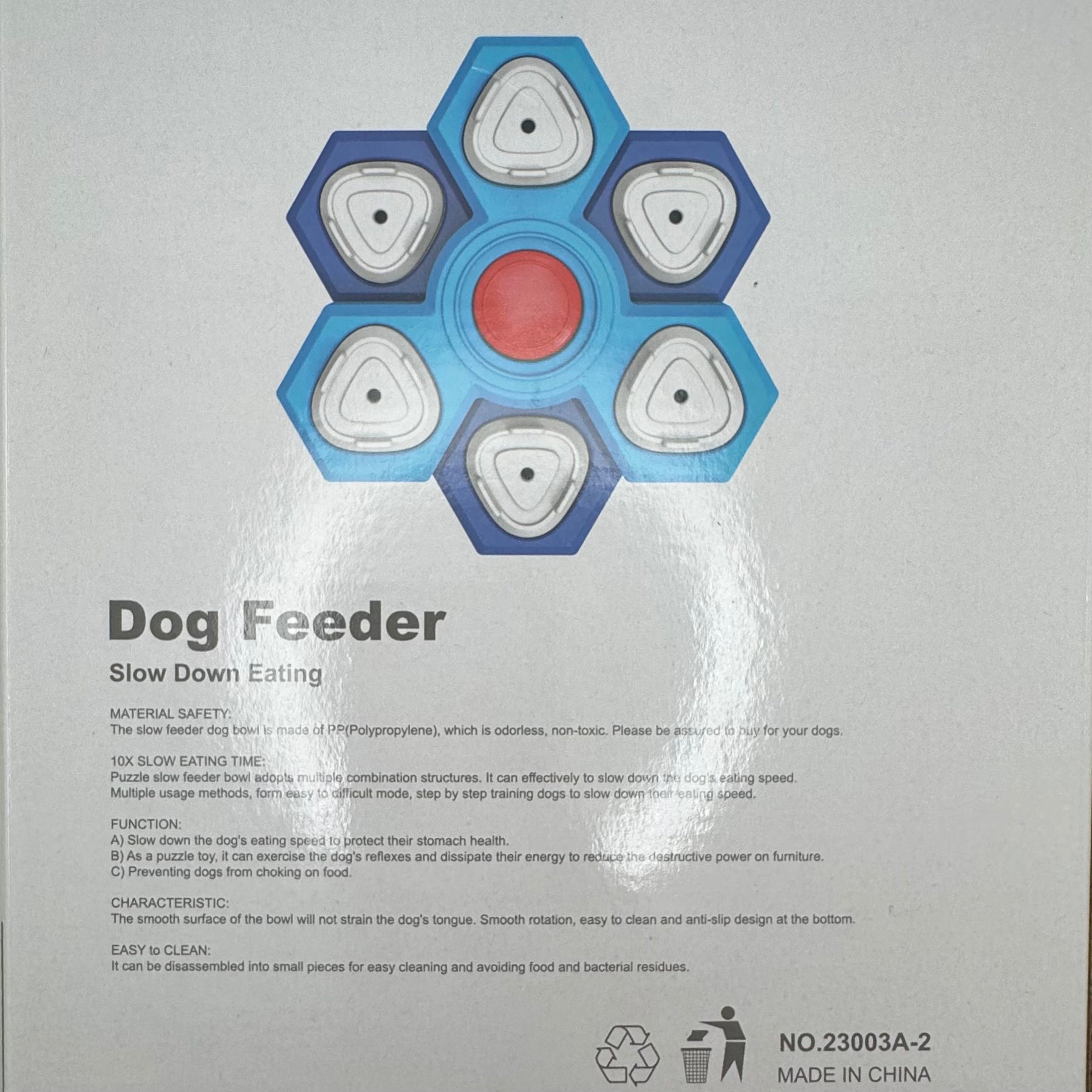 Dog Puzzle Feeder Toy | Honeycomb Design