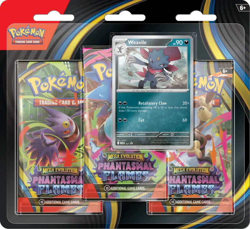 Pokémon TCG - Mega Evolution - Phantasmal Flames - 3 Packs Blister