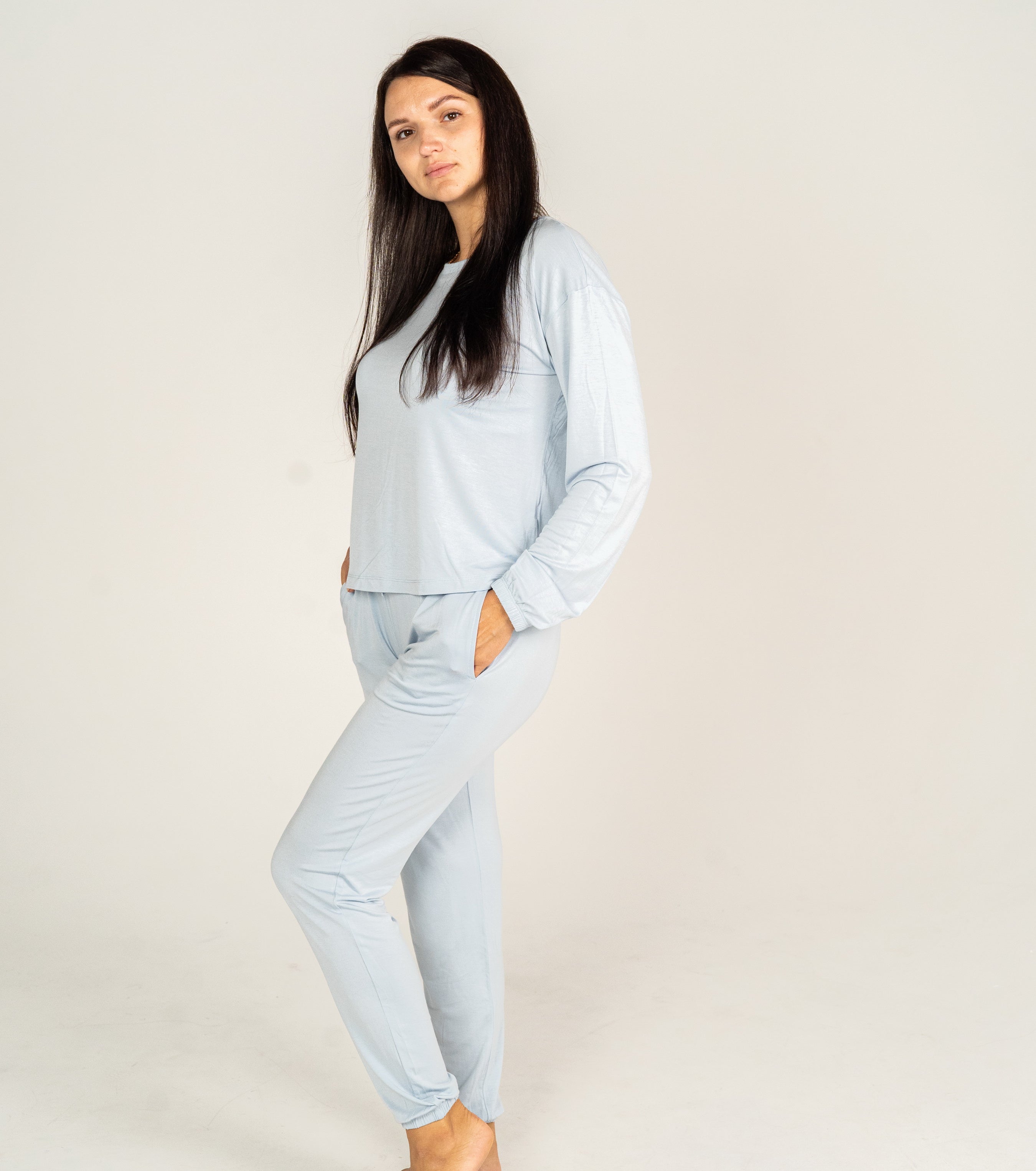 Ensemble de vêtements de détente en bambou à manches longues pour femmes (Magic Cloud)