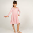 Bamboo Jersey Long Sleeve Twirl Dress w/ Bloomer (Coral Blush)