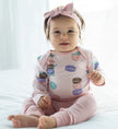Bamboo Long Sleeve Onesie (Macaron Party Print)