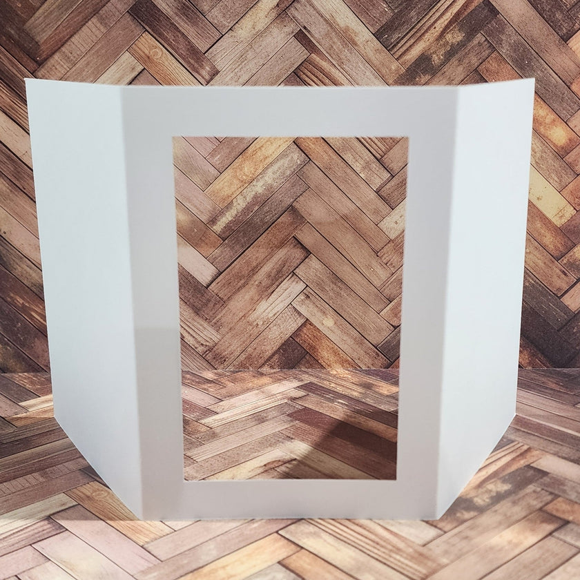 Rectangle Window Tri Fold White Card Bases - 4.25 x 5.5