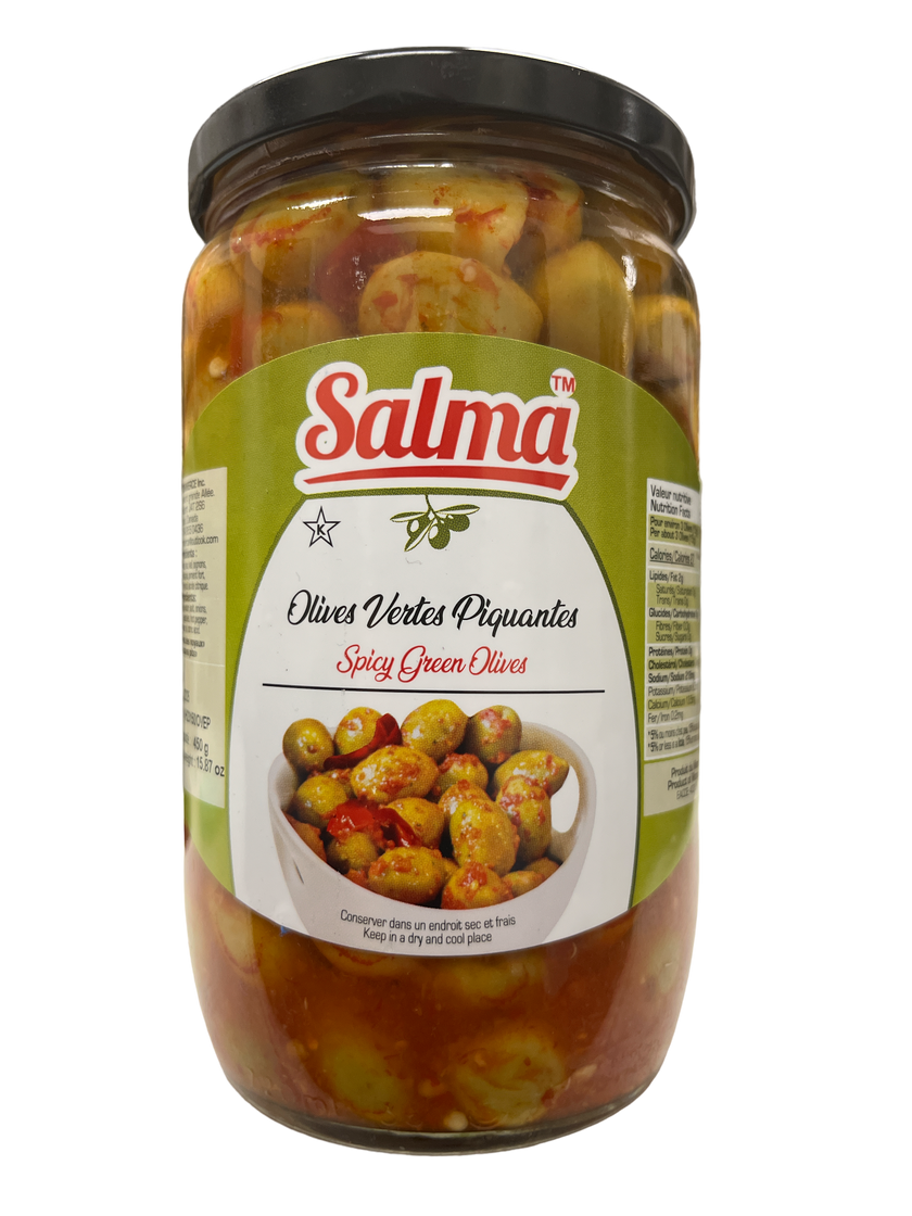 Salma  Spicy Whole Green Olives 450g Net