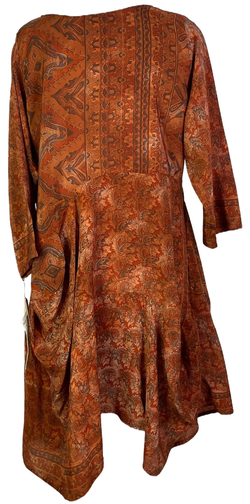 PRC7158 Avatar Pure Silk Sculptural Long Tunic Dress