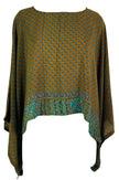 PRC7288 Avatar Pure Silk Kimono-Sleeved Top