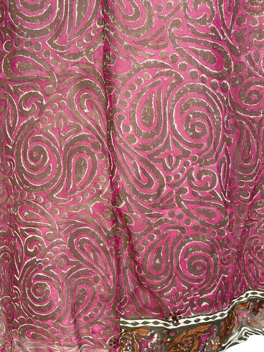 PRG7089 Sheer Avatar Pure Silk Waterfall Top