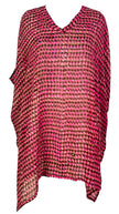 PRG7484 Sheer Avatar Pure Silk Short Kaftan Tunic with Slits