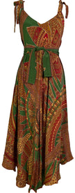 PRC7232 Avatar Pure Silk Maxi Dress with Belt