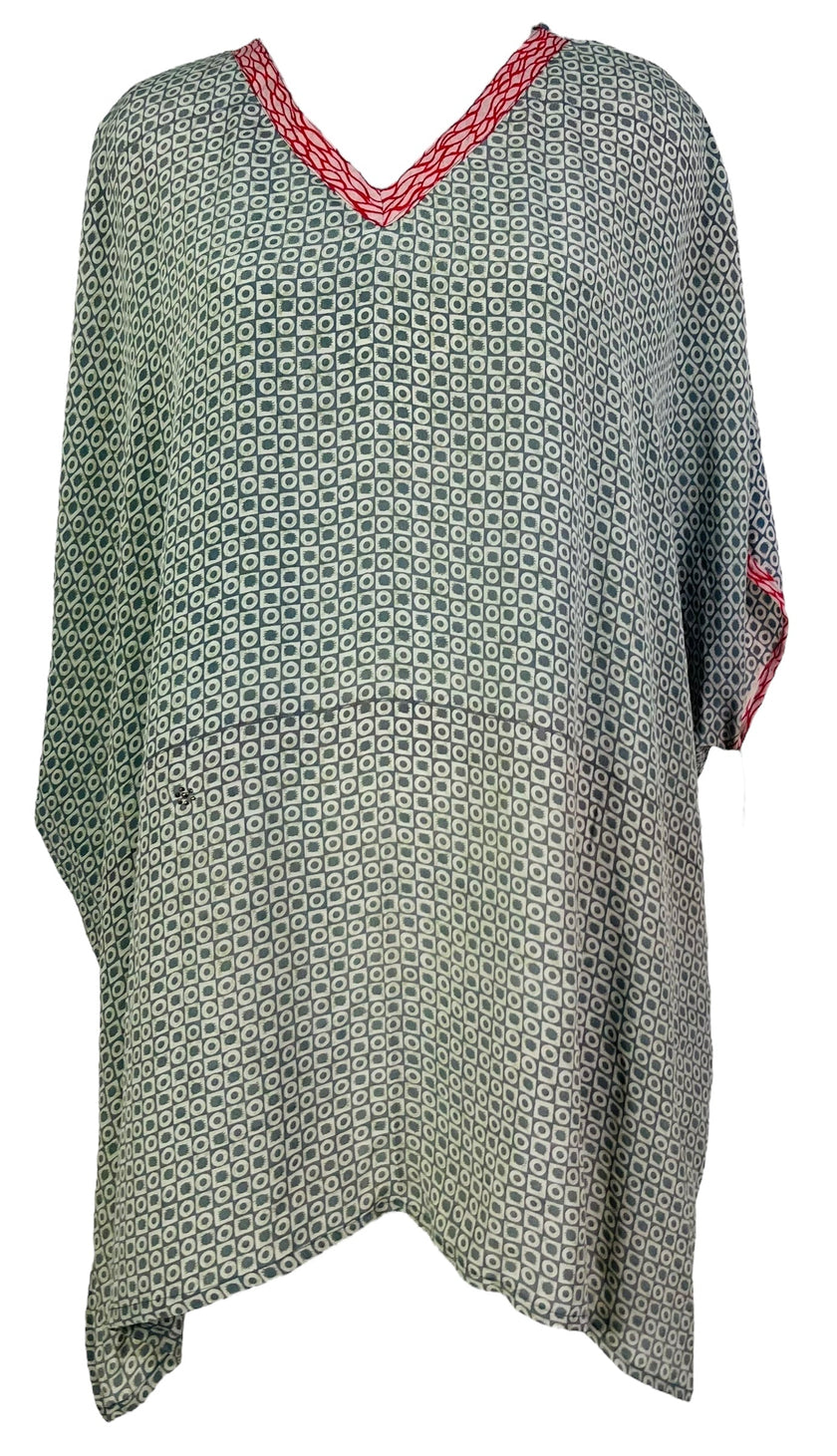 PRC7467 Avatar Pure Silk Short Kaftan Tunic with Slits