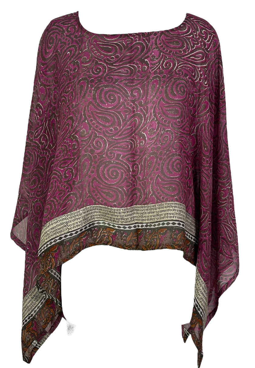 PRG7089 Sheer Avatar Pure Silk Capelet Poncho