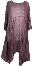 PRG7834 Sheer Avatar Pure Silk Sculptural Long Tunic Dress