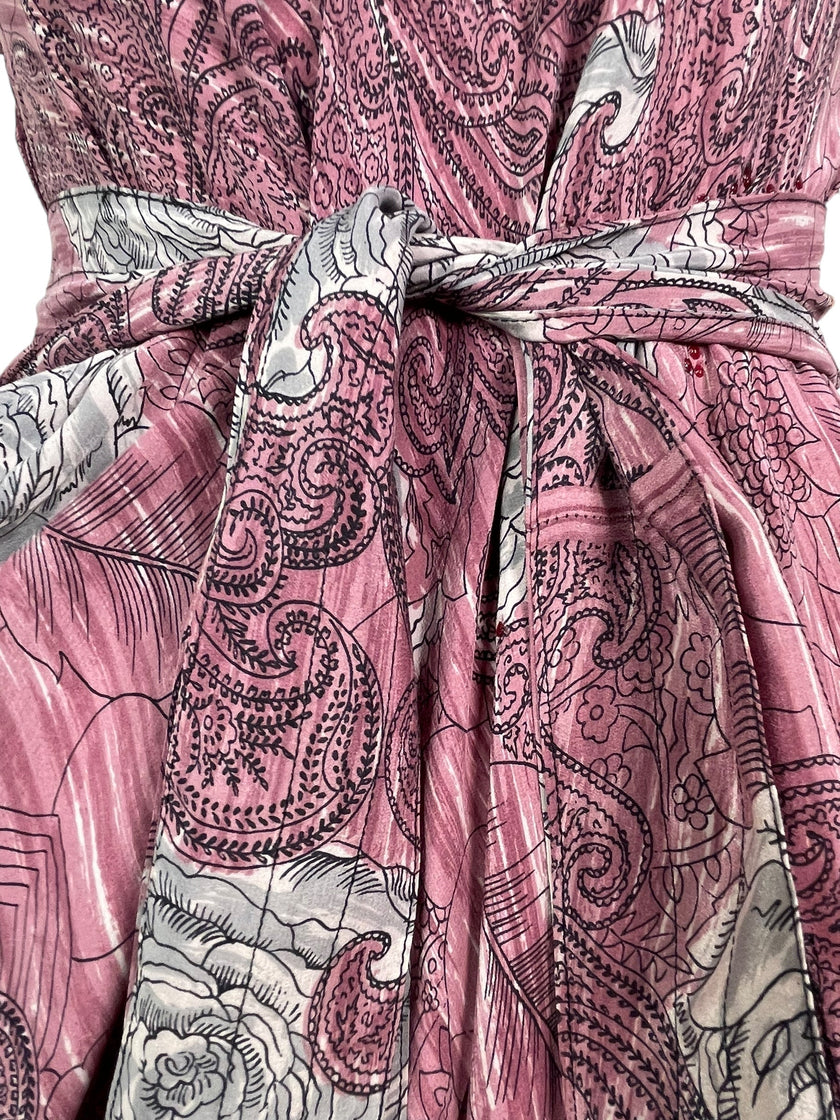 PRC7760 Avatar Pure Silk Maxi Dress with Belt
