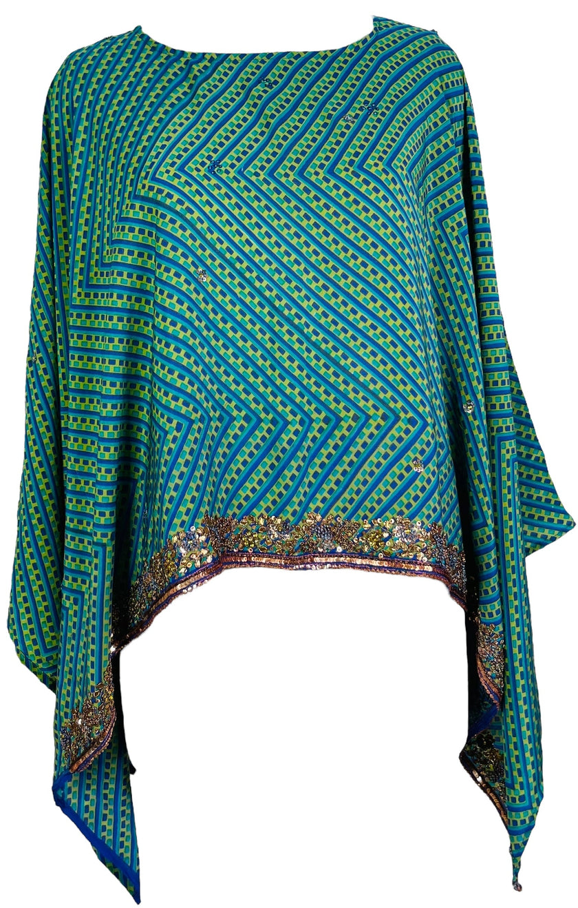 KERRI  PRC6571B Avatar Pure Silk Capelet Poncho