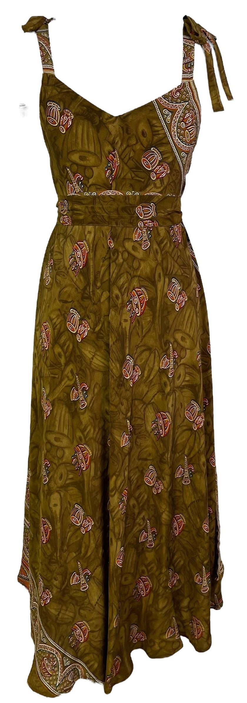 PRC7252 Avatar Pure Silk Maxi Dress with Belt
