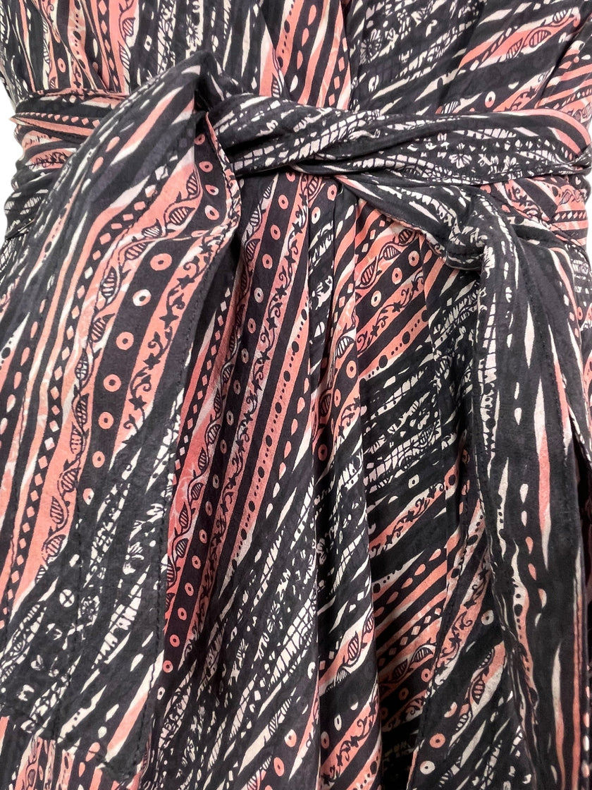PRC7681 Avatar Pure Silk Maxi Dress with Belt