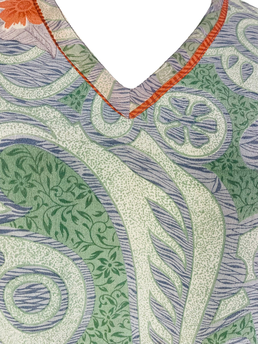 PRC7473 Avatar Pure Silk Short Kaftan Tunic with Slits