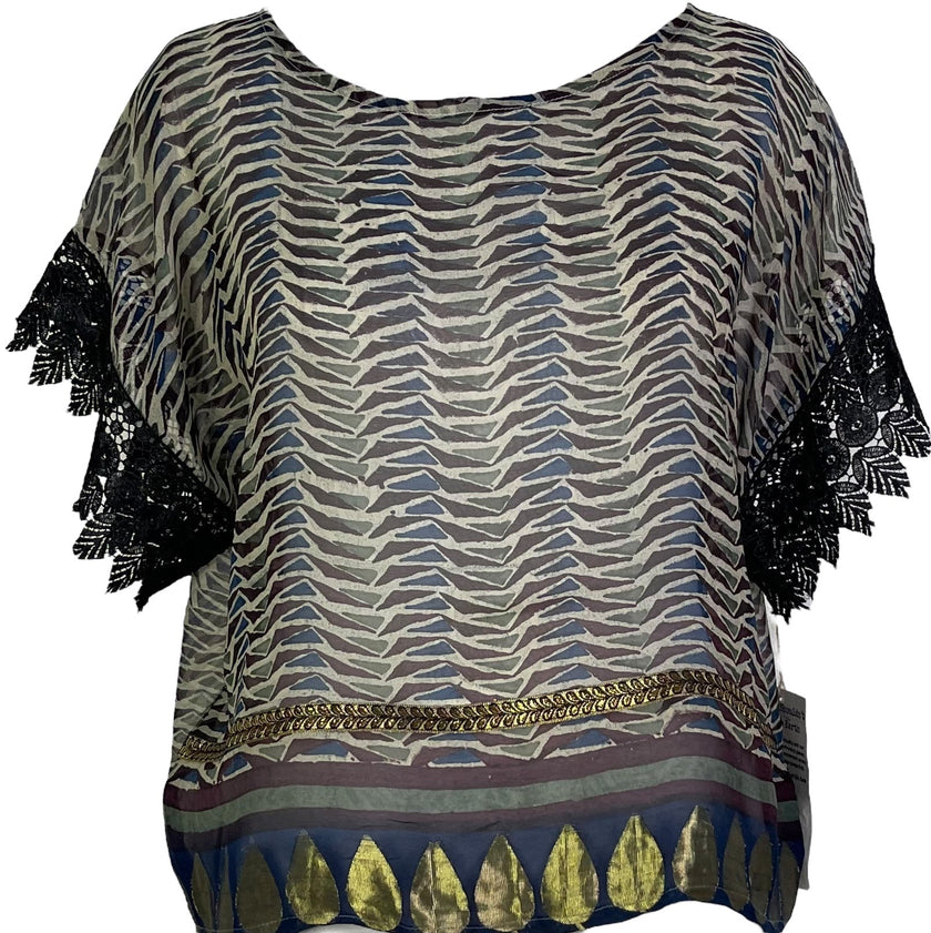 PRG7210 Sheer Avatar Pure Silk Boxy Top