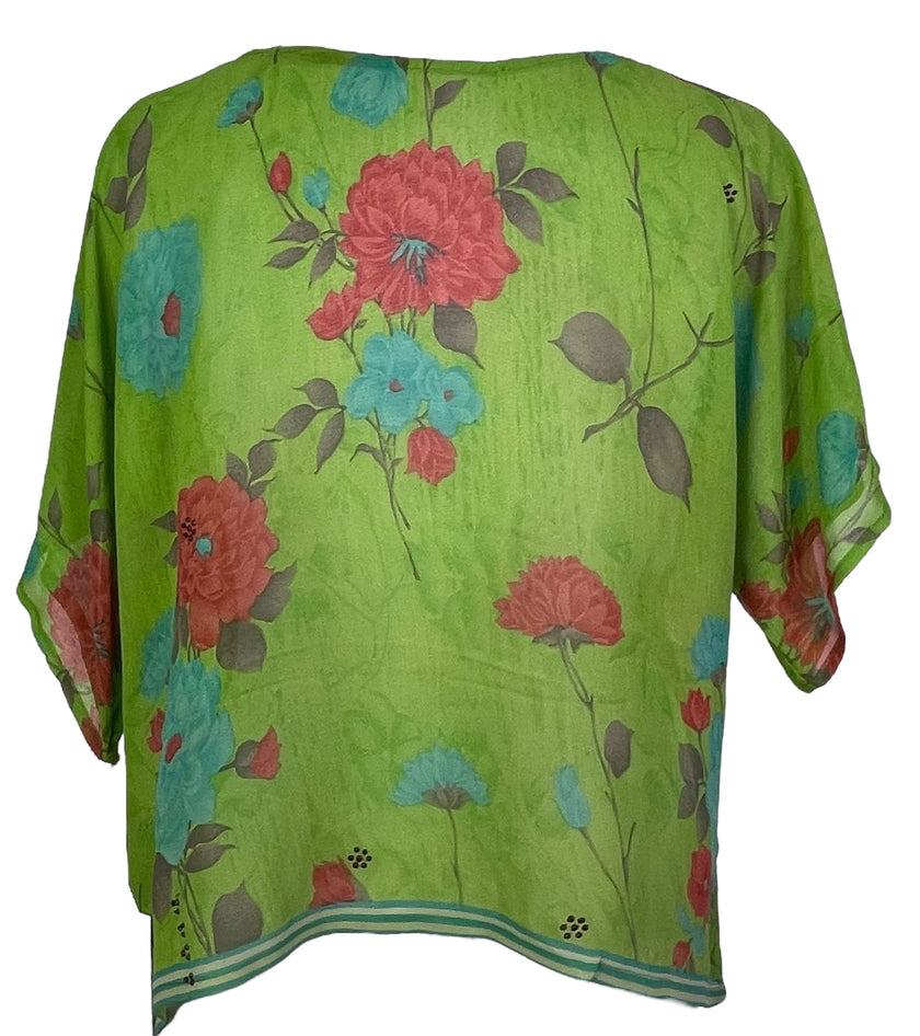 KERRI  PRG4908 Sheer Avatar Pure Silk Boxy Top