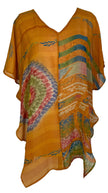 KERRI  PRG7045 Sheer Avatar Pure Silk Waterfall Top