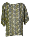 PRG6853 Sheer Avatar Pure Silk Side Slit Top