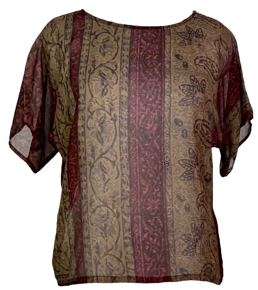 PRG7480 Sheer Avatar Pure Silk Boxy Top