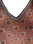 PRC7702 Avatar Pure Silk Short Kaftan Tunic with Slits