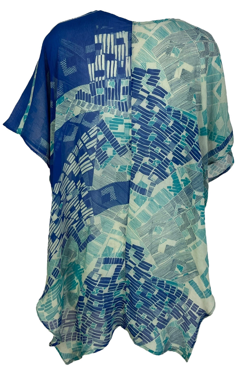 PRG7102 Sheer Avatar Pure Silk Waterfall Top