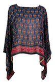 PRG7334 Sheer Avatar Pure Silk Kimono-Sleeved Top