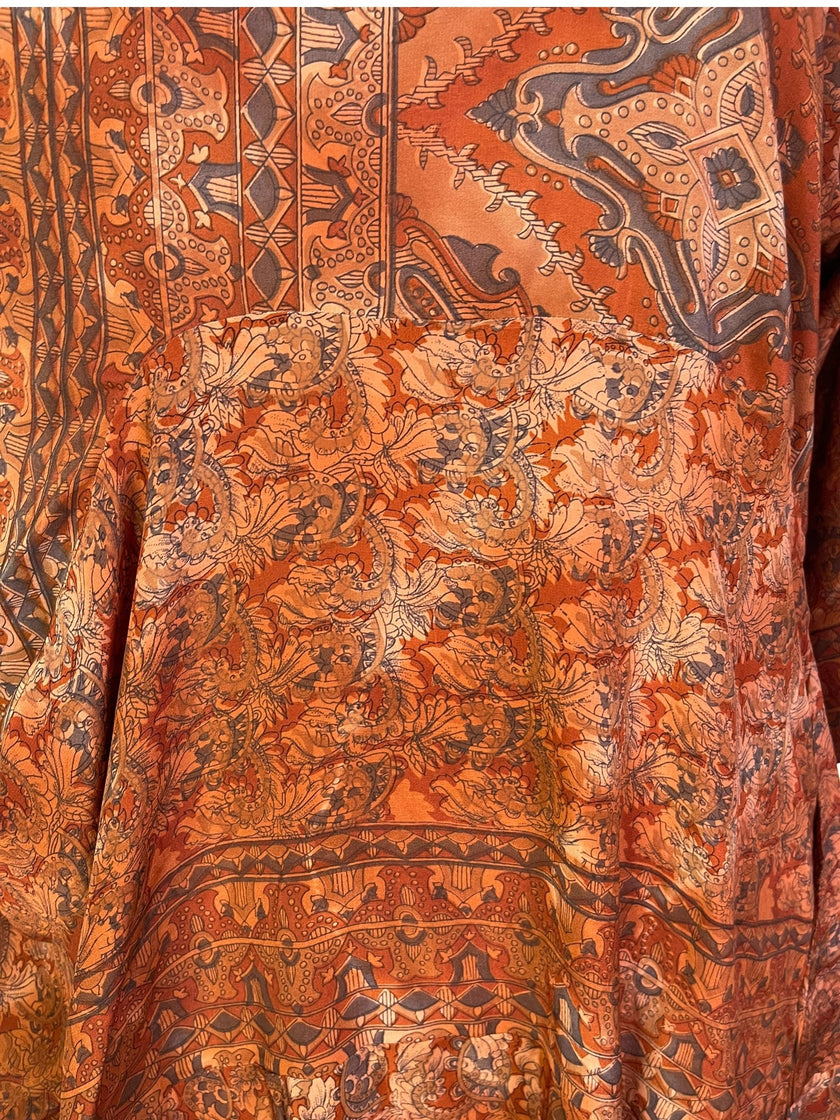 PRC7158 Avatar Pure Silk Sculptural Long Tunic Dress
