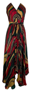 PRC7762 Avatar Pure Silk Maxi Dress with Belt
