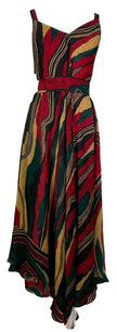 PRC7762 Avatar Pure Silk Maxi Dress with Belt