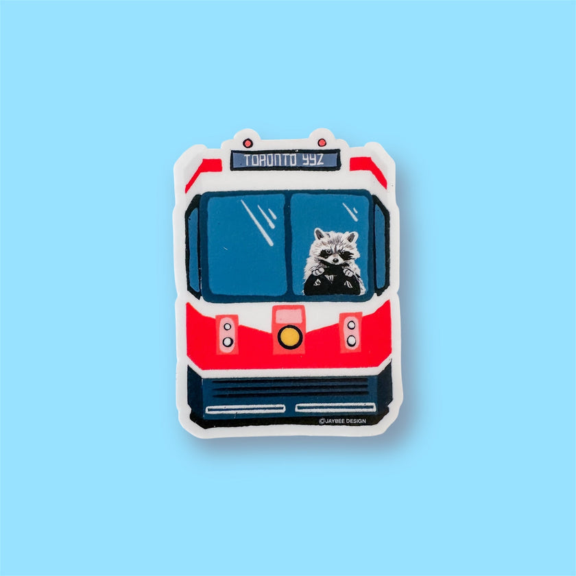 YYZ Streetcar W/ Raccoon Vinyl Sticker