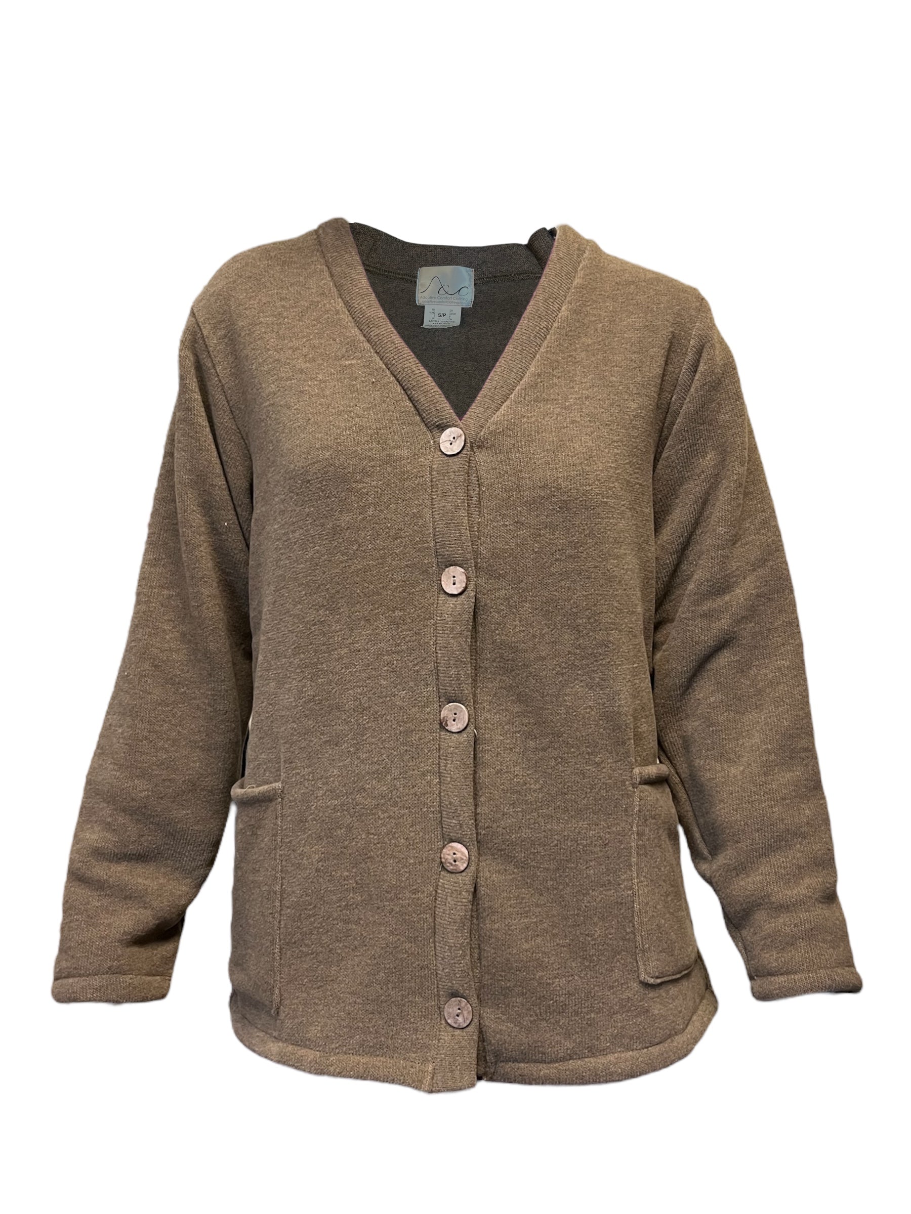 Adaptive Open Back Cotton Fleece Cardigan