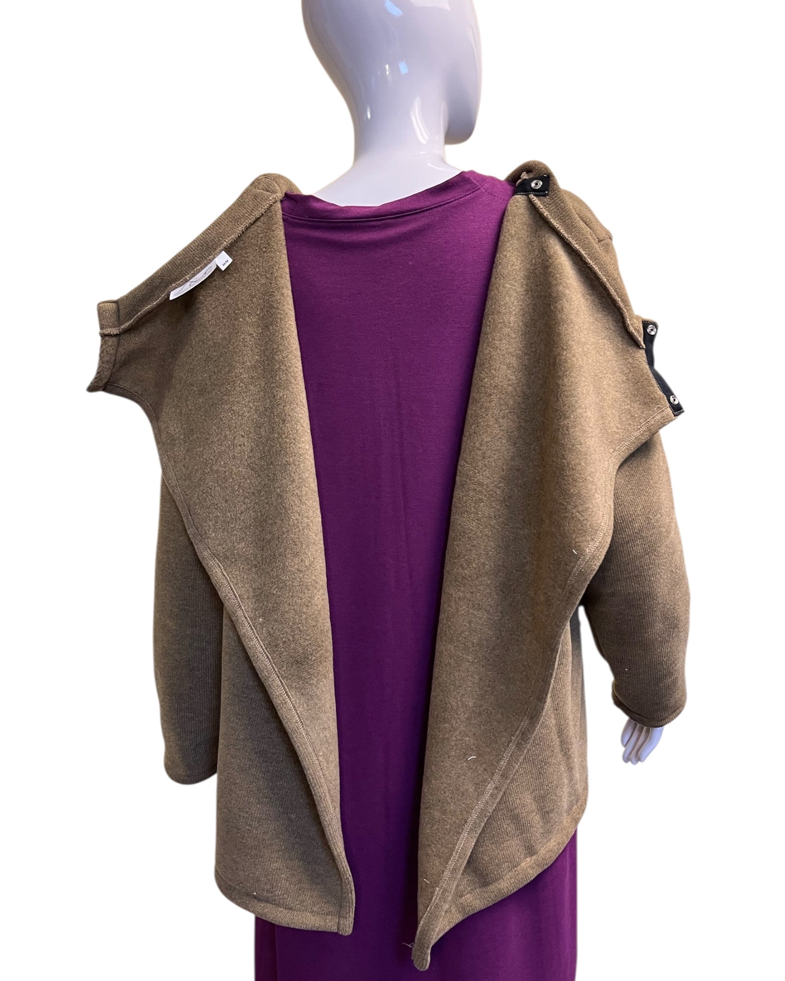 Adaptive Open Back Cotton Fleece Cardigan