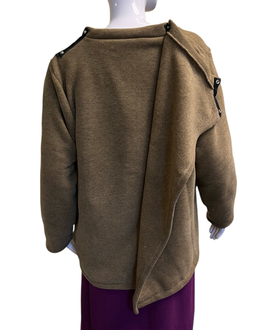 Adaptive Open Back Cotton Fleece Cardigan