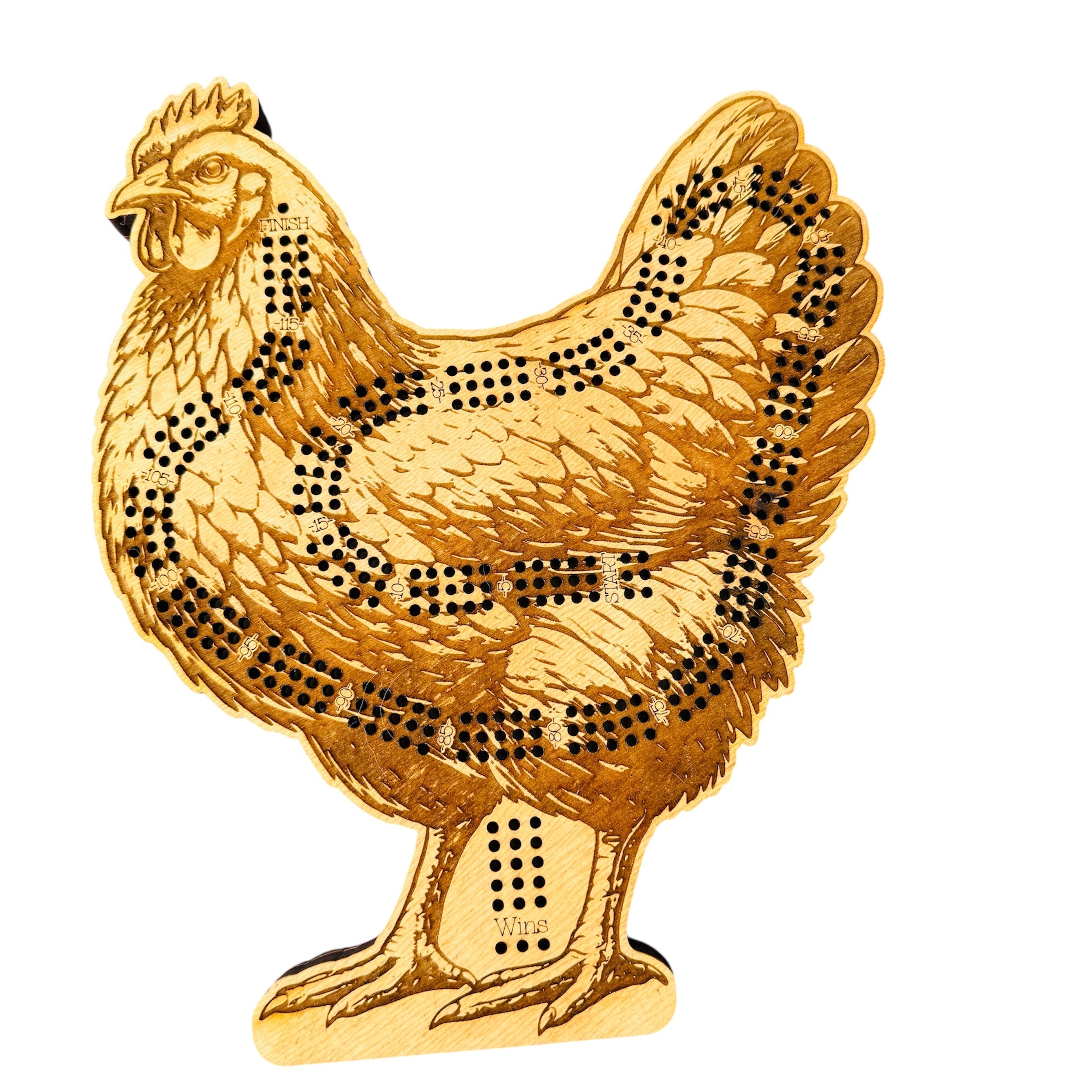 Chicken Cribbage Board-Rustic Farmhouse Wooden Game