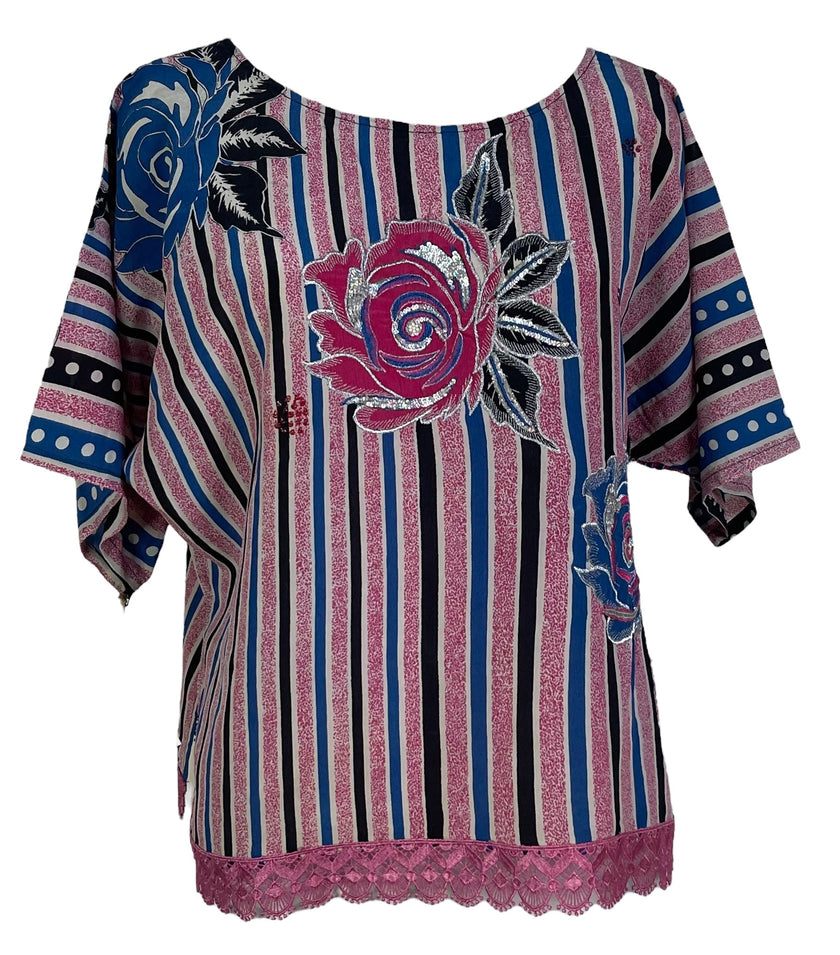 PRC6652 Avatar Pure Silk Side Slit Top