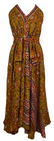 PRC7679 Avatar Pure Silk Maxi Dress with Belt
