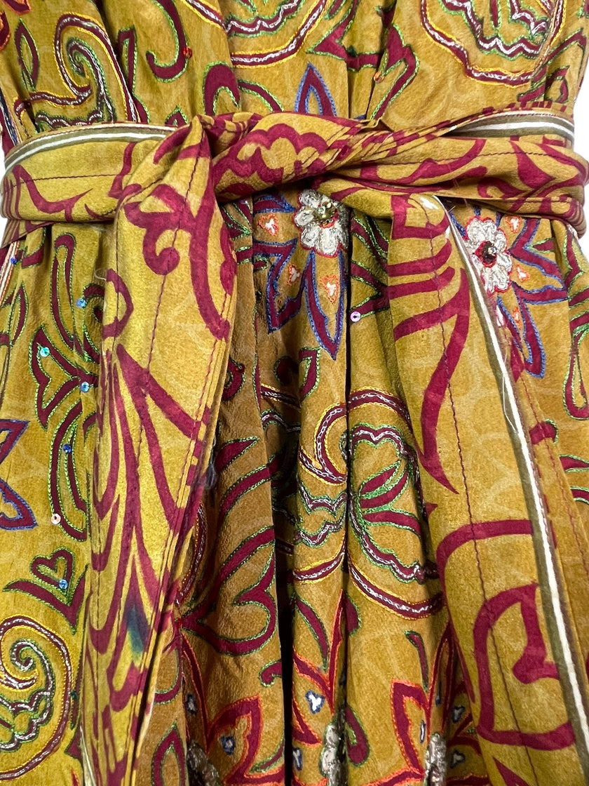 PRC7679 Avatar Pure Silk Maxi Dress with Belt