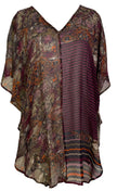 PRG7096 Sheer Avatar Pure Silk Waterfall Top